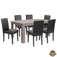  Leon 6+1 étkező garnitúra yorki tölgy-fekete bútor