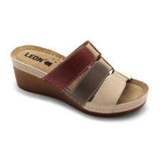 LEON Papucs 1009 Leon Comfort női bőr, bézs-barna-rose, 39 munkavédelmi cipő