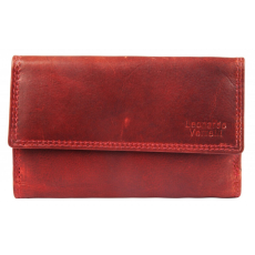  Leonardo Verrelli női pénztárca valódi bőrből, 15x10 cm