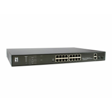 LevelOne GEP-2021 20-Port Gigabit PoE Switch, 16 PoE Outputs hub és switch