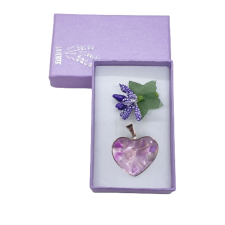 Levendula Álom Ajándékbolt Ametiszt acéltokos szív medál (2 cm) medál