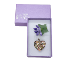 Levendula Álom Ajándékbolt Kagyló acéltokos szív medál (2 cm) medál