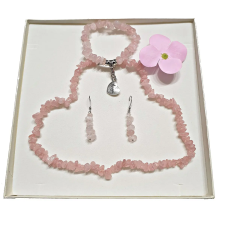 Levendula Álom Ajándékbolt Rózsakvarc szemcse garnitúra medálkával medál