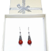 Levendula Álom Ajándékbolt Vörös Jáspis lógós fülbevaló tölcsér foglalatban
