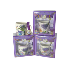  Levendulás bögre karórával CH2609 bögrék, csészék