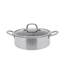  Levesfazék, kétrekeszes, üvegfedél, ezüst edény