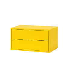 Leziter Boxie Fali Szekrény 2 Fiókos - 40x80x37 cm, Sárga bútor