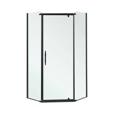 Leziter Celtic 100x100 cm ötszögletű zuhanykabin tálca nélkül fekete kád, zuhanykabin