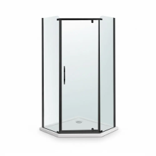 Leziter Celtic 100x100 cm ötszögletű zuhanykabin zuhanytálcával fekete kád, zuhanykabin