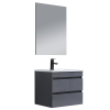 Leziter Cube Fürdőszobabútor 60 cm kerámia mosdóval (2 fiókos) tükörrel 60x80 cm szürke