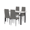 Leziter Denton 4+1 étkező garnitúra szürke-fekete