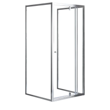 Leziter Flexi falsíkra szerelhető aszimmetrikus zuhanykabin 80x90 cm zuhanytálca nélkül kád, zuhanykabin