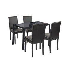 Leziter Karen 4+1 étkező garnitúra fekete-fekete bútor