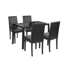 Leziter Karen 4+1 étkező garnitúra fekete-fekete bútor