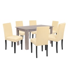 Leziter Leon 6+1 étkező garnitúra yorki tölgy-bézs bútor