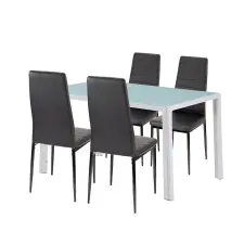 Leziter Liana 4+1 étkező garnitúra fekete bútor