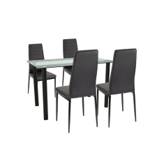 Leziter Mezza 4+1 étkező garnitúra fekete-fekete bútor