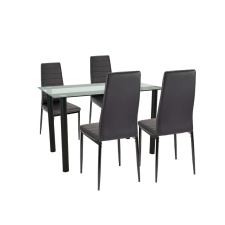 Leziter Mezza 4+1 étkező garnitúra fekete-fekete bútor
