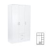 Leziter Miami gardróbszekrény 120x205 cm fehér-fehér