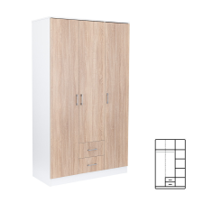 Leziter Miami gardróbszekrény 120x205 cm sonoma tölgy-fehér bútor