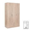 Leziter Miami gardróbszekrény 120x205 cm sonoma tölgy-sonoma tölgy