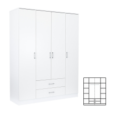 Leziter Miami gardróbszekrény 160x205 cm fehér-fehér bútor