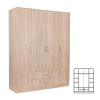 Leziter Miami gardróbszekrény 160x205 cm sonoma tölgy-sonoma tölgy