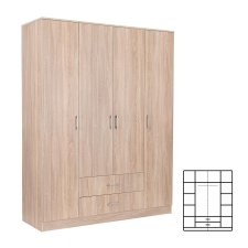 Leziter Miami gardróbszekrény 160x205 cm sonoma tölgy-sonoma tölgy bútor