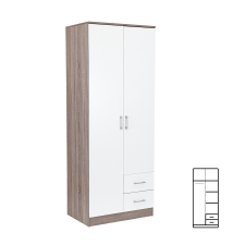 Leziter Miami gardróbszekrény 80x205 cm fehér-yorki tölgy bútor