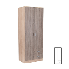 Leziter Miami gardróbszekrény 80x205 cm yorki tölgy-sonoma tölgy bútor