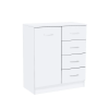 Leziter Miami komód 1ajtós 4 fiókos 80x92 cm fehér-fehér