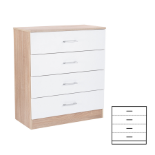 Leziter Miami komód 4 fiókos 80x92 cm fehér-sonoma tölgy bútor