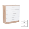 Leziter Miami komód 4 fiókos 80x92 cm fehér-sonoma tölgy