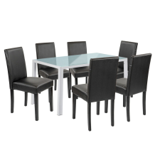 Leziter Mira 6+1 étkező garnitúra fehér-fekete bútor