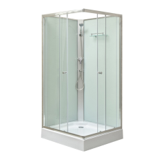 Leziter Polo White II 90x90 cm szögletes fehér hátfalas zuhanykabin zuhanytálcával kád, zuhanykabin