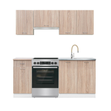 Leziter Praktik 180 Konyhabútor - 180cm, Sonoma Tölgy/Fehér bútor