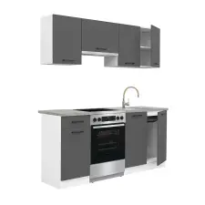 Leziter Praktik 180 konyhabútor, fehér korpusz, antracit front bútor