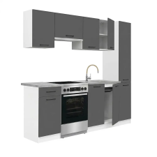 Leziter Praktik 210 konyhabútor fehér korpusz, antracit front bútor