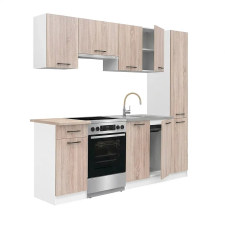 Leziter Praktik 210 konyhabútor fehér korpusz, sonoma tölgy front bútor