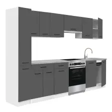 Leziter Praktik 270 konyhabútor fehér korpusz, antracit front bútor