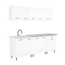 Leziter Primo 220 konyhabútor fehér, chromix munkalappal bútor