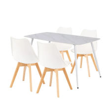 Leziter Ravena 4+1 étkező garnitúra fehér-fehér bútor