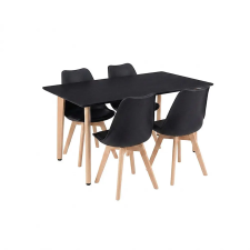 Leziter Silla 120 4+1 étkező garnitúra fekete-fekete bútor
