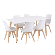 Leziter Silla 150 6+1 étkező garnitúra fehér-fehér bútor