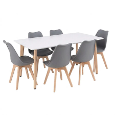 Leziter Silla 150 6+1 étkező garnitúra fehér-szürke bútor
