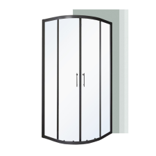 Leziter Spirit Clear 80x80 cm íves zuhanykabin zuhanytálca nélkül fekete kád, zuhanykabin