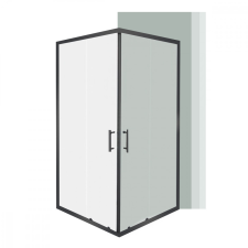 Leziter Spirit Clear 80x80 cm szögletes zuhanykabin, zuhanytálca nélkül fekete kád, zuhanykabin