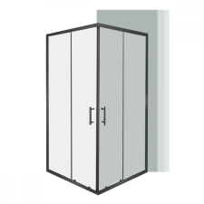 Leziter Spirit Clear 90x90 cm szögletes zuhanykabin, zuhanytálca nélkül fekete kád, zuhanykabin