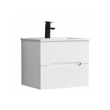 Leziter Trent 60 alsó fürdőszobabútor kerámia mosdóval 2 fiókos, fehér fürdőszoba bútor