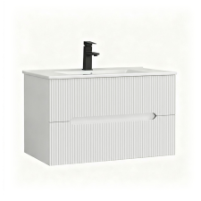 Leziter Trent 80 alsó fürdőszobabútor kerámia mosdóval 2 fiókos, fehér fürdőszoba bútor